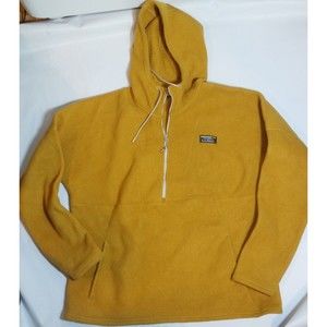 LL BEAN Katahdin Yellow Half-Zip Sherpa Fleece Hoodie 511655 Women's Large